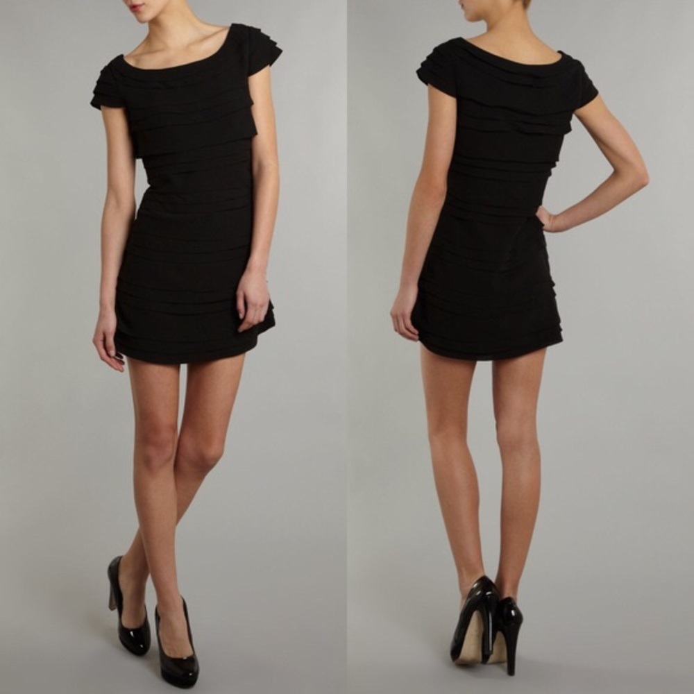 SALE French Connection Layered Black Mini Dress